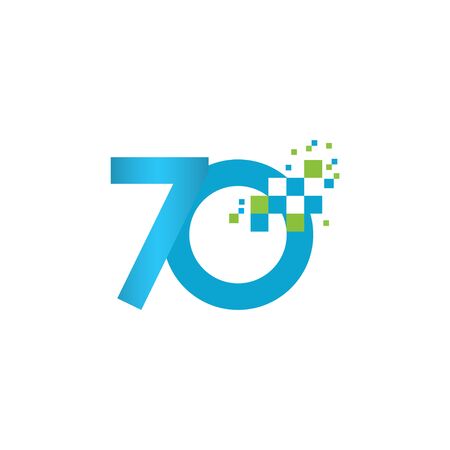 70 Years Anniversary Vector Template Design Illustrationのイラスト素材