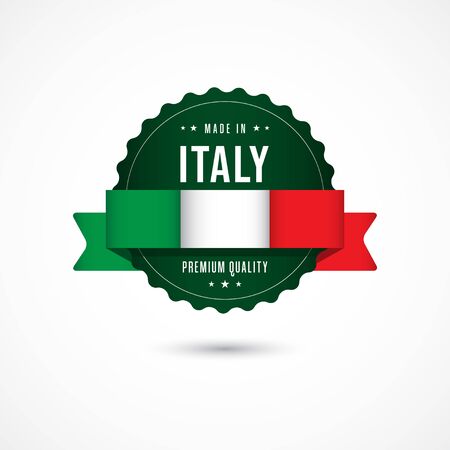 Made in Italy Premium Quality Label Badge Vector Template Design Illustrationのイラスト素材