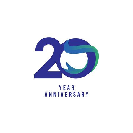 20 Years Anniversary Vector Template Design Illustrationのイラスト素材