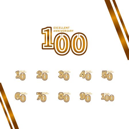 100 Years Excellent Anniversary Vector Template Design illustrationのイラスト素材