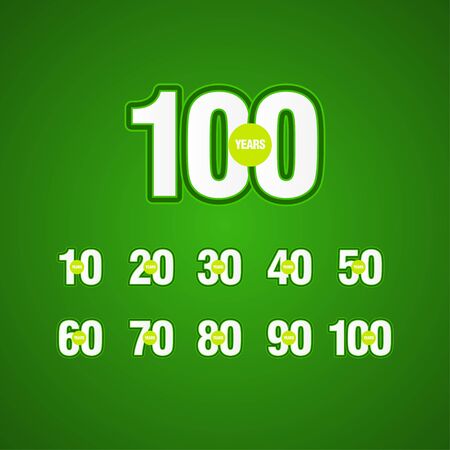 100 Years Anniversary Green Light Vector Template Design Illustrationのイラスト素材