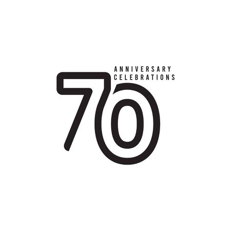 70 Years Anniversary Celebrations  Template Design Illustrationのイラスト素材