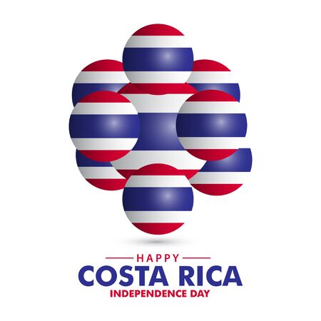 Happy Costa Rica Independence Day Vector Template Design Illustrationのイラスト素材