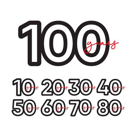 100 Years Anniversary Celebrations Vector Template Design Illustrationのイラスト素材