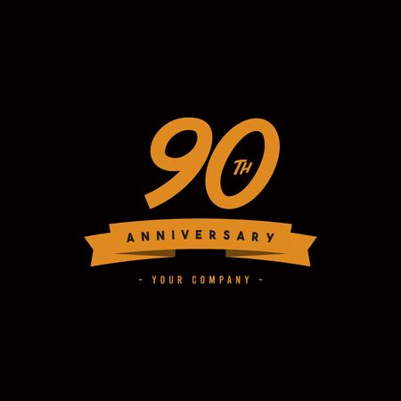 90 Years Anniversary Celebration Your Company Vector Template Design Illustrationのイラスト素材