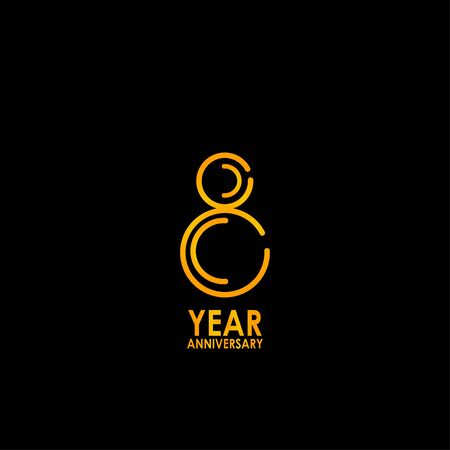 8 Year Anniversary Celebration Vector Template Design Illustrationのイラスト素材