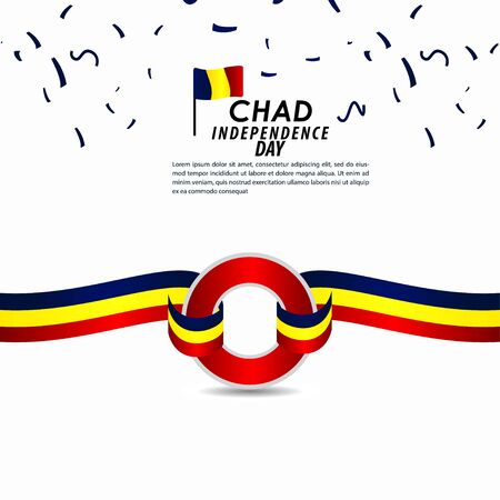 Chad Independence Day Celebration Vector Template Design Illustrationのイラスト素材