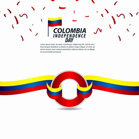 Colombia Independence Day Celebration Vector Template Design Illustrationのイラスト素材