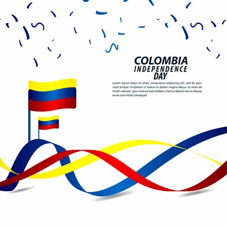 Colombia Independence Day Celebration Vector Template Design Illustrationのイラスト素材