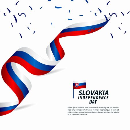 Slovakia Independence Day Celebration Vector Template Design Illustrationのイラスト素材