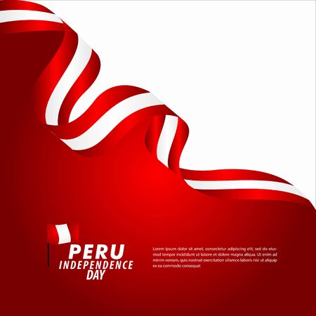 Peru Independence Day Celebration Vector Template Design Illustrationのイラスト素材