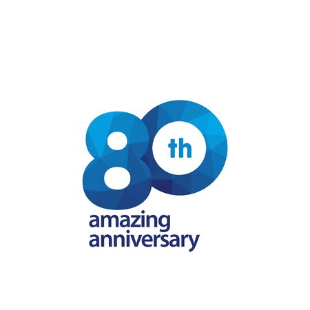 80 Years Amazing Anniversary Celebration Vector Template Design Illustration