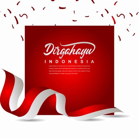 Indonesia Independence Day Celebration Creative Design Illustration Vector Templateのイラスト素材