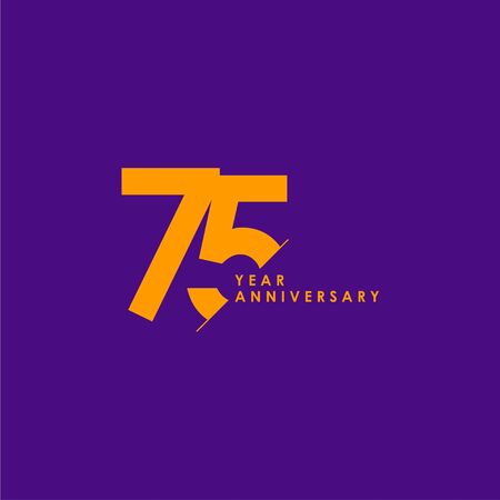 75 Years Anniversary Vector Template Design Illustrationのイラスト素材
