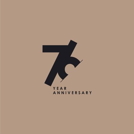 76 Years Anniversary Vector Template Design Illustrationのイラスト素材
