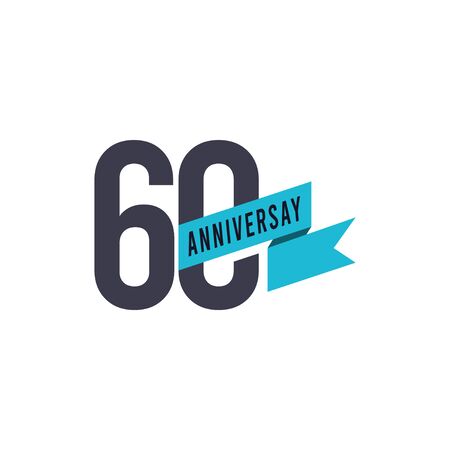 60 Years Anniversary Vector Template Design Illustrationのイラスト素材