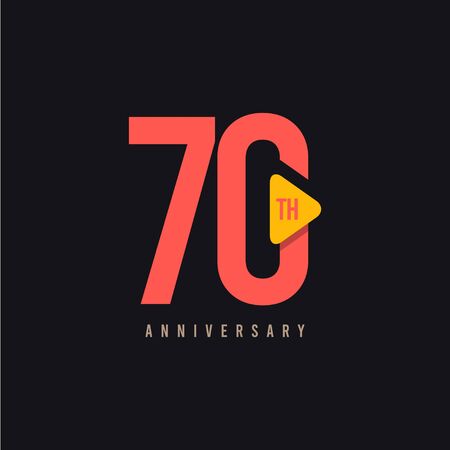 70 Years Anniversary Vector Template Design Illustrationのイラスト素材