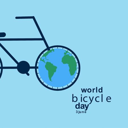 World Bicycle Day Celebration Vector Template Design Illustrationのイラスト素材