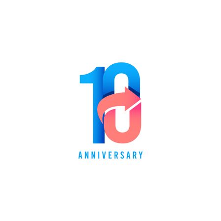 10 Year Anniversary Logo Vector Template Design Illustrationのイラスト素材