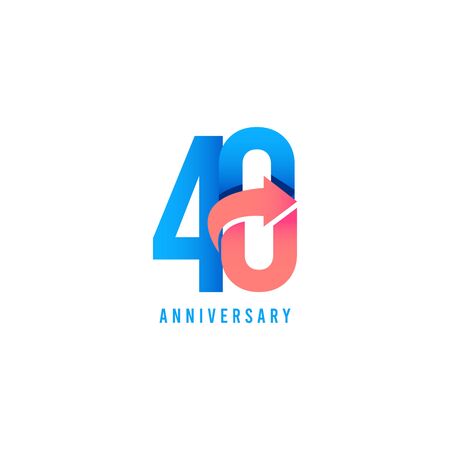 40 Year Anniversary Logo Vector Template Design Illustrationのイラスト素材