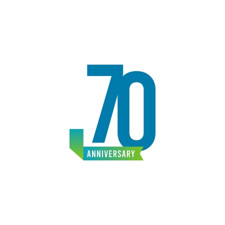 70 Year Anniversary Logo Vector Template Design Illustrationのイラスト素材