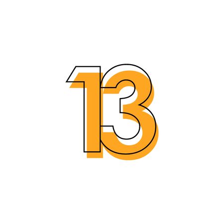 Number 13 Vector Template Design Illustration Design for Anniversary Celebrationのイラスト素材