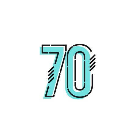 Number 70 Vector Template Design Illustration Design for Anniversary Celebration