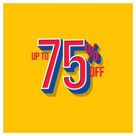 Sale Discount up to 75% off Set Vector Template Design Illustrationのイラスト素材