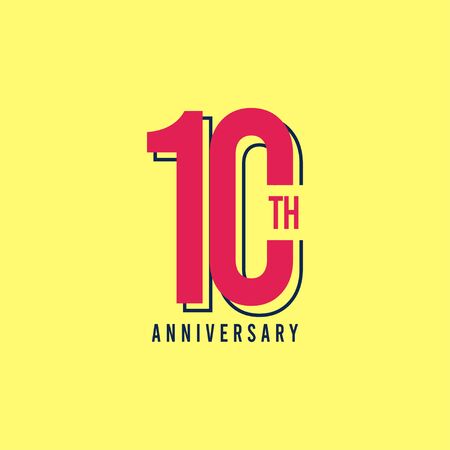 10 Th Anniversary Vector Template Design Illustrationのイラスト素材