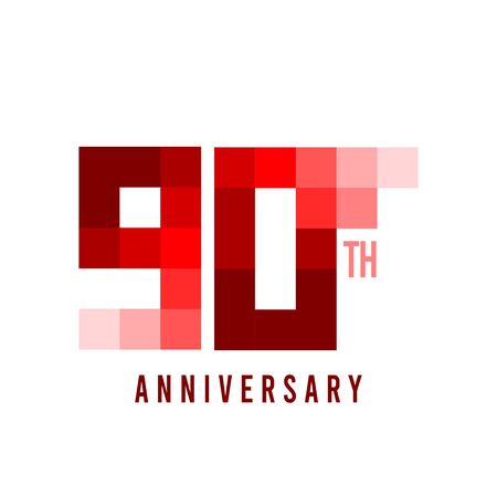 90 th Anniversary Pixel Model Vector Template Design Illustrationのイラスト素材