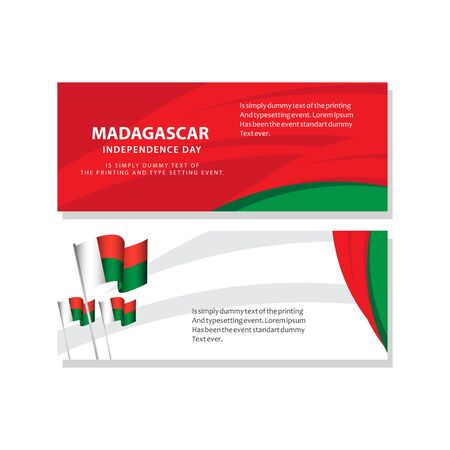 Happy Madagascar Independence Day Celebration Poster Template Design Illustrationのイラスト素材