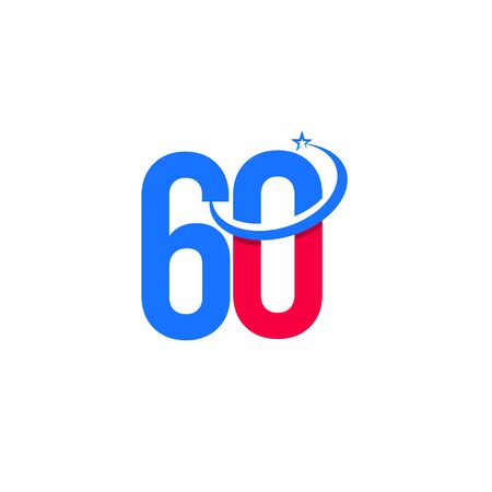 60 Year Anniversary Star for Celebration Vector Template Design Illustrationのイラスト素材