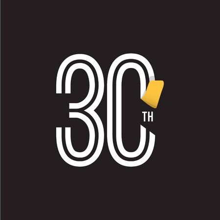 30 Year Anniversary Celebration Vector Template Design Illustration