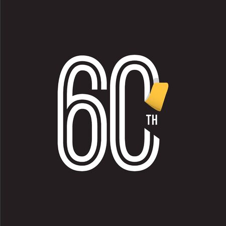 60 Year Anniversary Celebration Vector Template Design Illustrationのイラスト素材