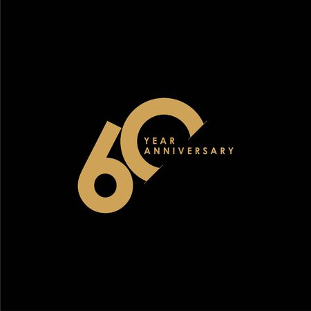 60 Year Anniversary Celebration Vector Template Design Illustrationのイラスト素材