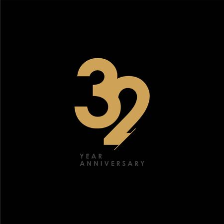 32 Year Anniversary Celebration Vector Template Design Illustrationのイラスト素材