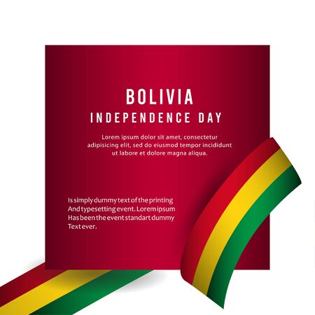 Happy Bolivia Independence Day Celebration Poster Vector Template Design Illustrationのイラスト素材