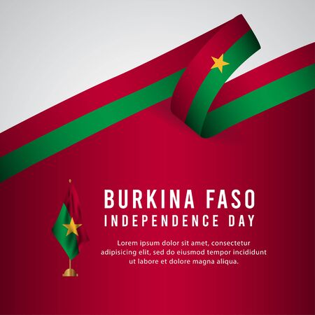 Happy Burkina Faso Independence Day Celebration Poster Vector Template Design Illustrationのイラスト素材