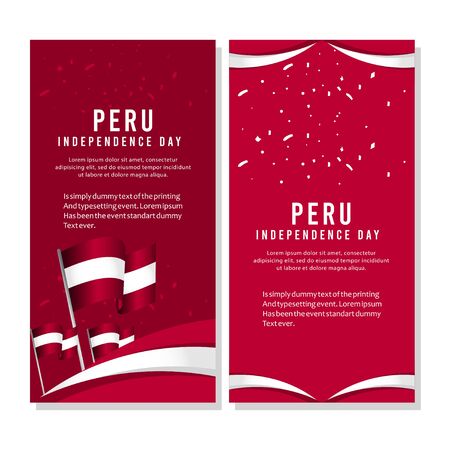 Happy Peru Independence Day Celebration Poster Vector Template Design Illustrationのイラスト素材