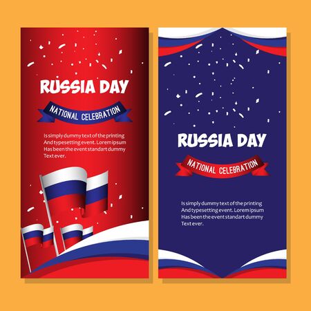 Russia Day National Celebration Poster Vector Template Design Illustrationのイラスト素材
