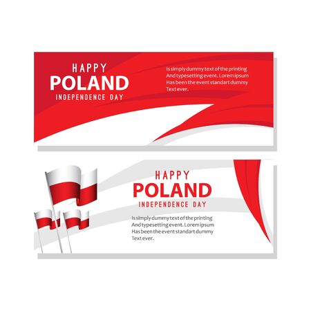 Happy Poland Independence Day Poster Vector Template Design Illustrationのイラスト素材