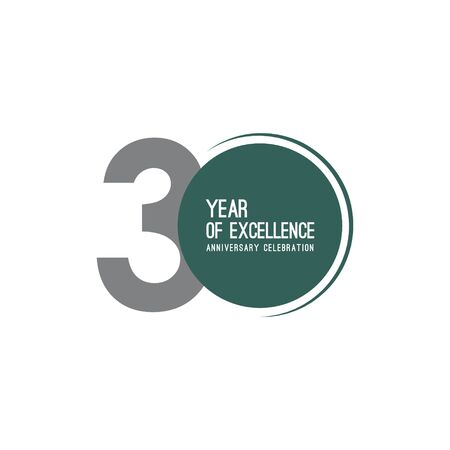 30 Year of Excellence Anniversary Celebration Vector Template Design Illustrationのイラスト素材