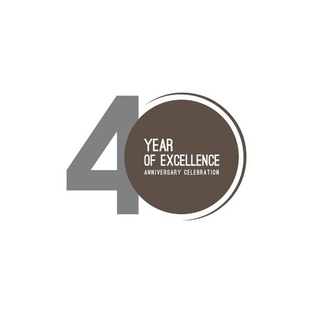 40 Year of Excellence Anniversary Celebration Vector Template Design Illustrationのイラスト素材