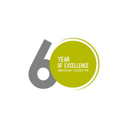 60 Year of Excellence Anniversary Celebration Vector Template Design Illustrationのイラスト素材