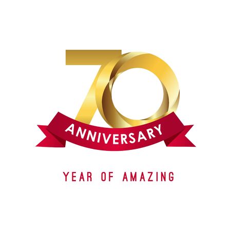 70 Year Anniversary Year of Amazing Vector Template Design Illustrationのイラスト素材