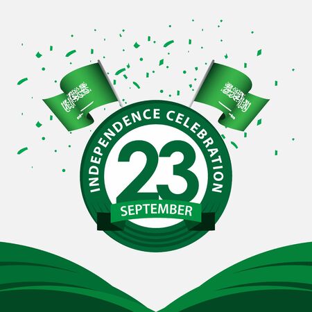 23 Year Saudi Arabia Independence Celebration Vector Template Design Illustrationのイラスト素材