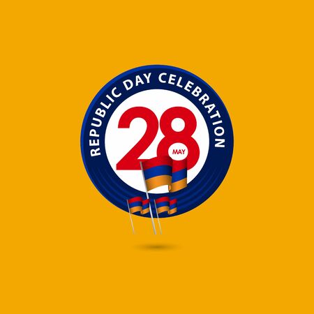 28 Year Armenia Republic Day Celebration Vector Template Design Illustrationのイラスト素材