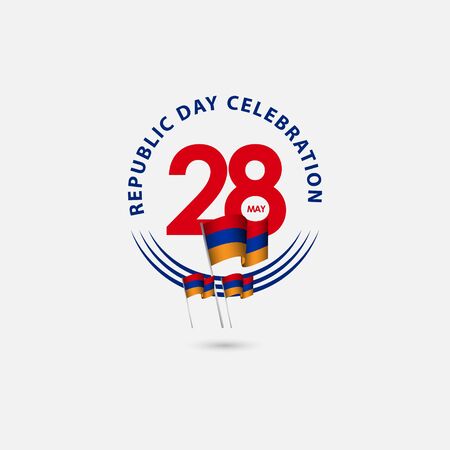 28 Year Armenia Republic Day Celebration Vector Template Design Illustrationのイラスト素材