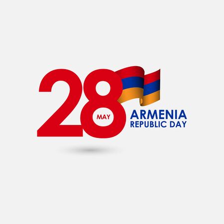 28 Year Armenia Republic Day Celebration Vector Template Design Illustrationのイラスト素材