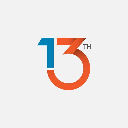 13 th Anniversary Vector Template Design Illustrationのイラスト素材